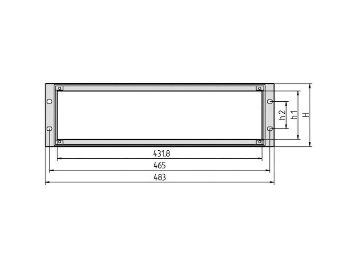 SCHROFF 19"-Einschub - INPAC GEHAEUSE 3HE 254,5T