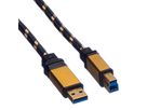 ROLINE GOLD USB 3.2 Gen 1 Kabel, Typ A-B, Retail Blister, 1,8 m