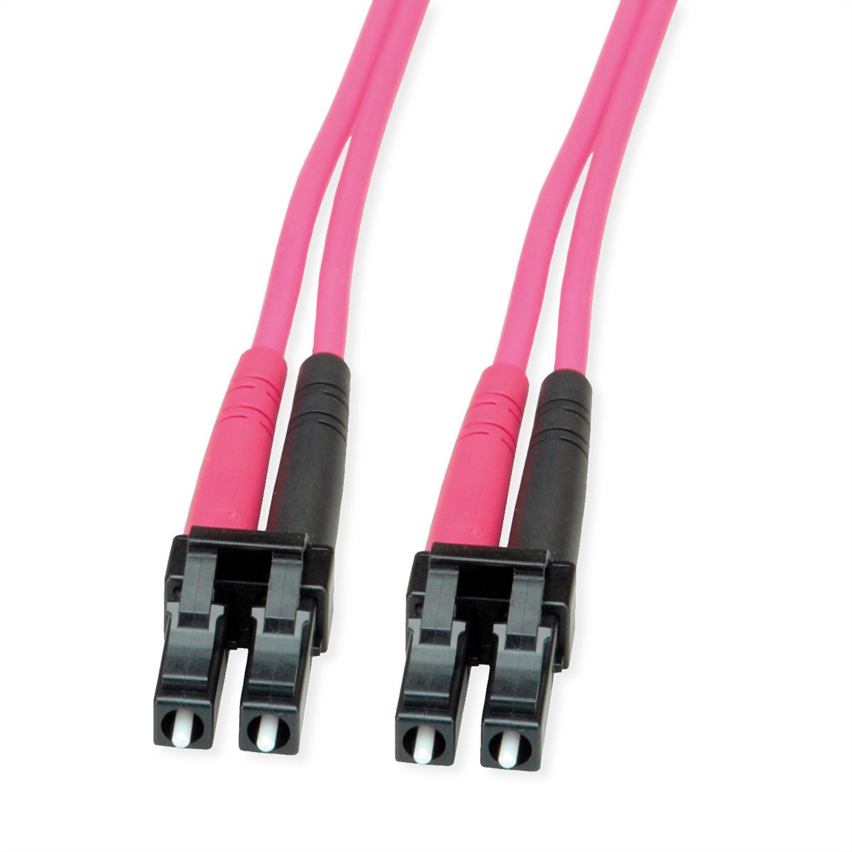 TELEGÄRTNER LWL Rangierkabel 2x G50/125 OM4, 1x LC Duplex - 1x LC Duplex, violett, 1 m