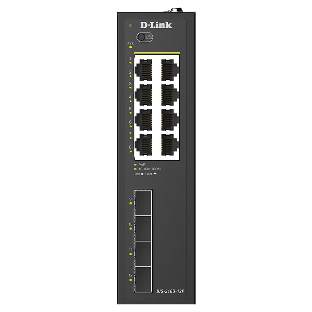 D-Link DIS-210G-12P 12-Port Switch, Smart Managed Gigabit PoE Industrial