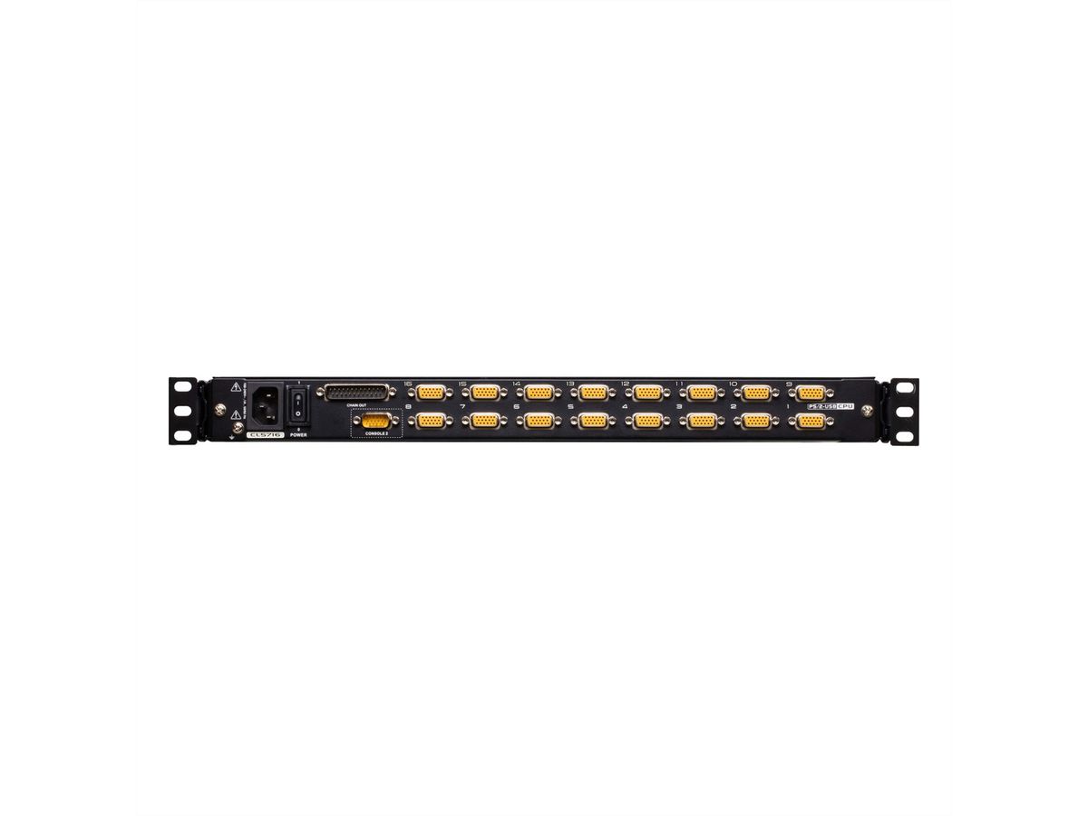 ATEN CL5716MW 43cm wide LCD KVM Switch, USB-PS/2, VGA, 16 Port, IT-Layout