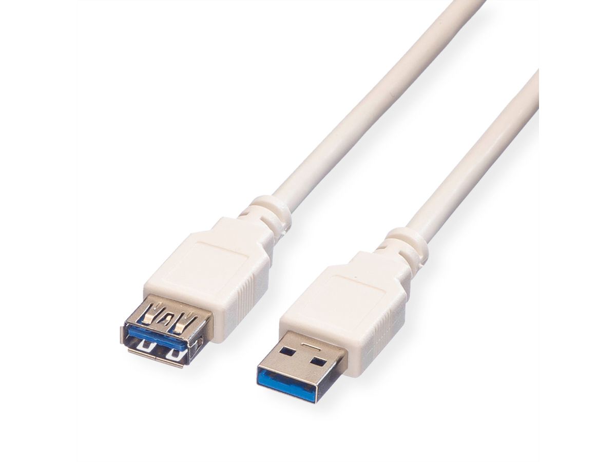 VALUE USB 3.2 Gen 1 Kabel, Typ A-A, ST/BU, weiß, 0,8 m