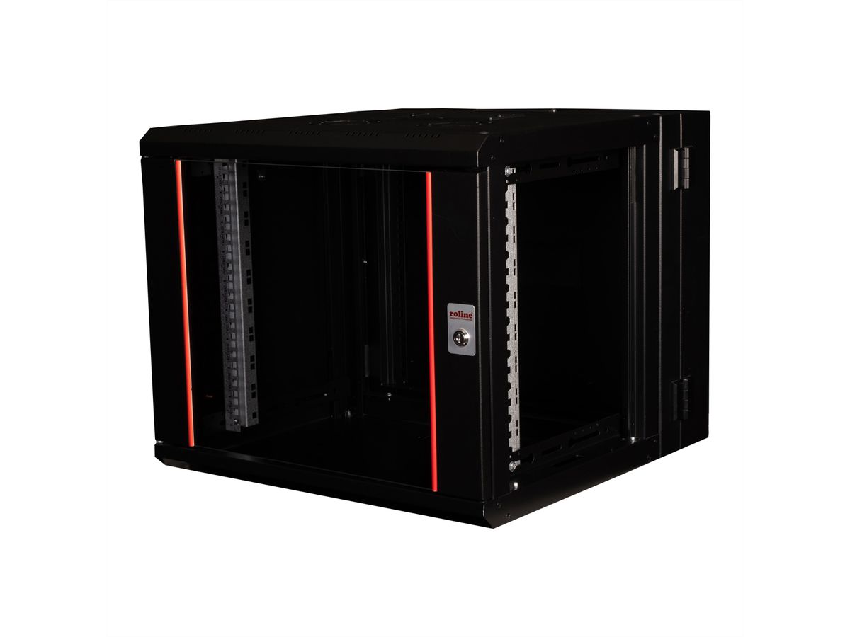 ROLINE 19-Zoll Wandgehäuse Pro 9 HE, 600x600 BxT zweiteilig schwenkbar schwarz