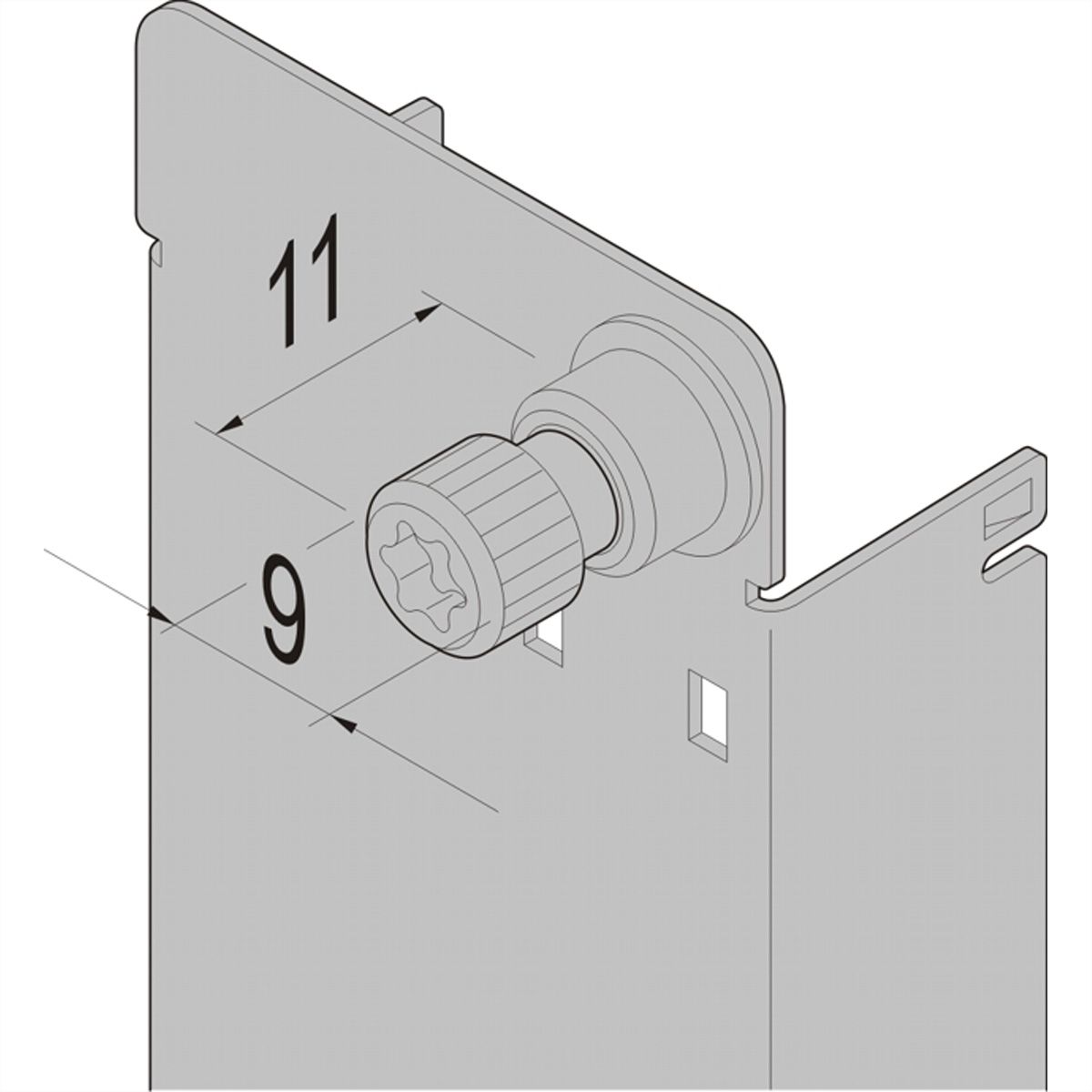 SCHROFF Schraubverriegelung (patentiert) für Ruggedized Frontplatte - NTS SRD SCHRAUBE 10STK