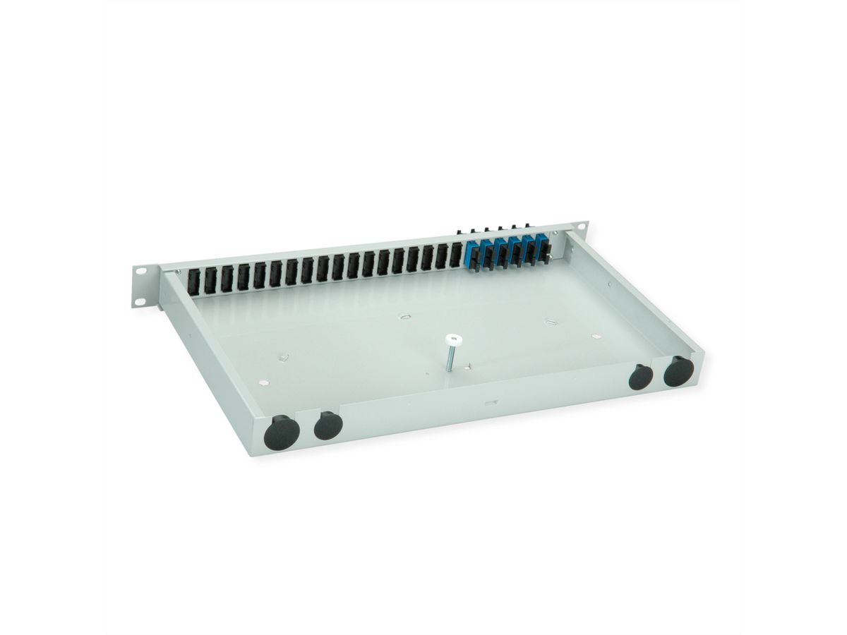 TELEGÄRTNER BASIS eco LWL-Panel mit Kupplungen, 6x SC Duplex, blau, OS2