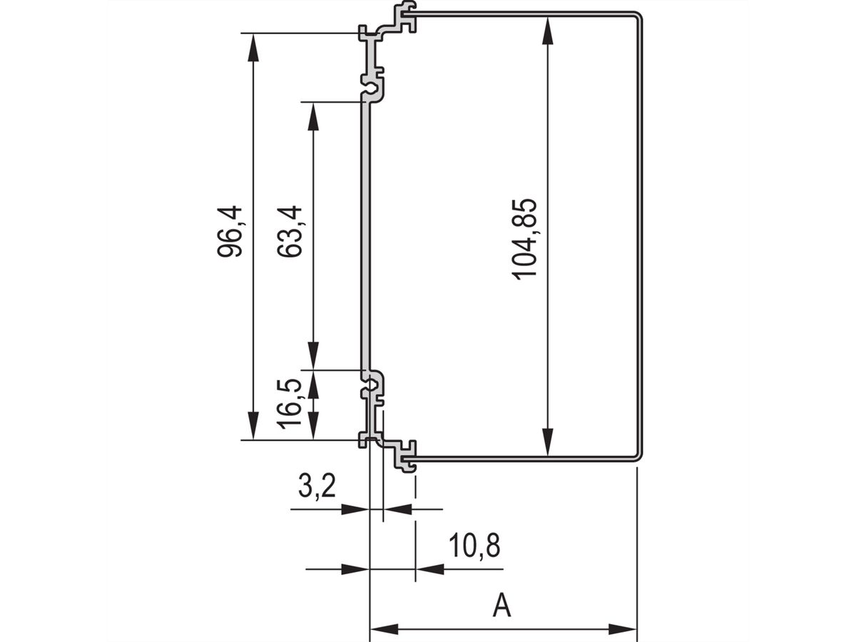 SCHROFF Kassetten PRO mit Haube, 3 HE, Frontplatte geschirmt (Textildichtung) - KAS M.HAUBE EMV 3HE 7TE 227T