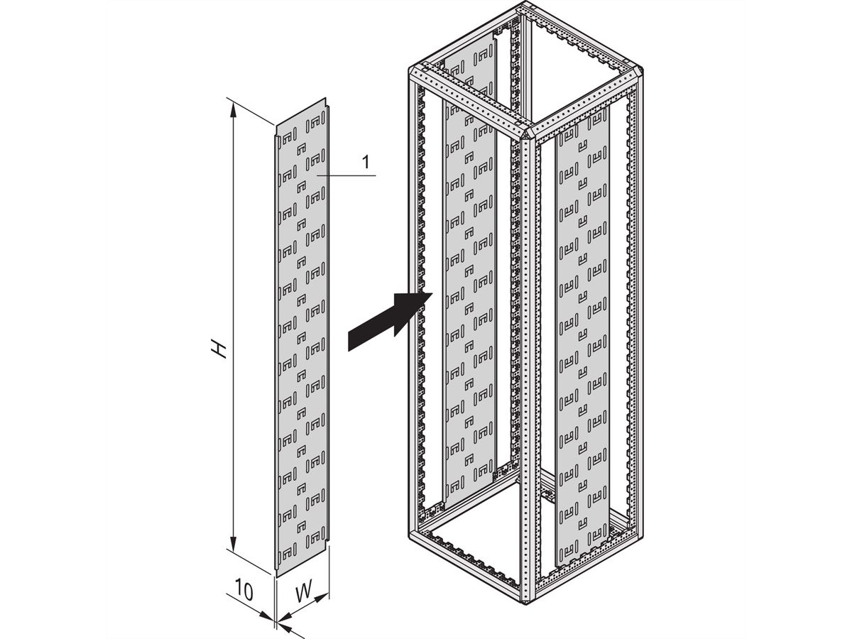 SCHROFF Kabeltrasse - KABELTRASSE 2200H 150T (2X)