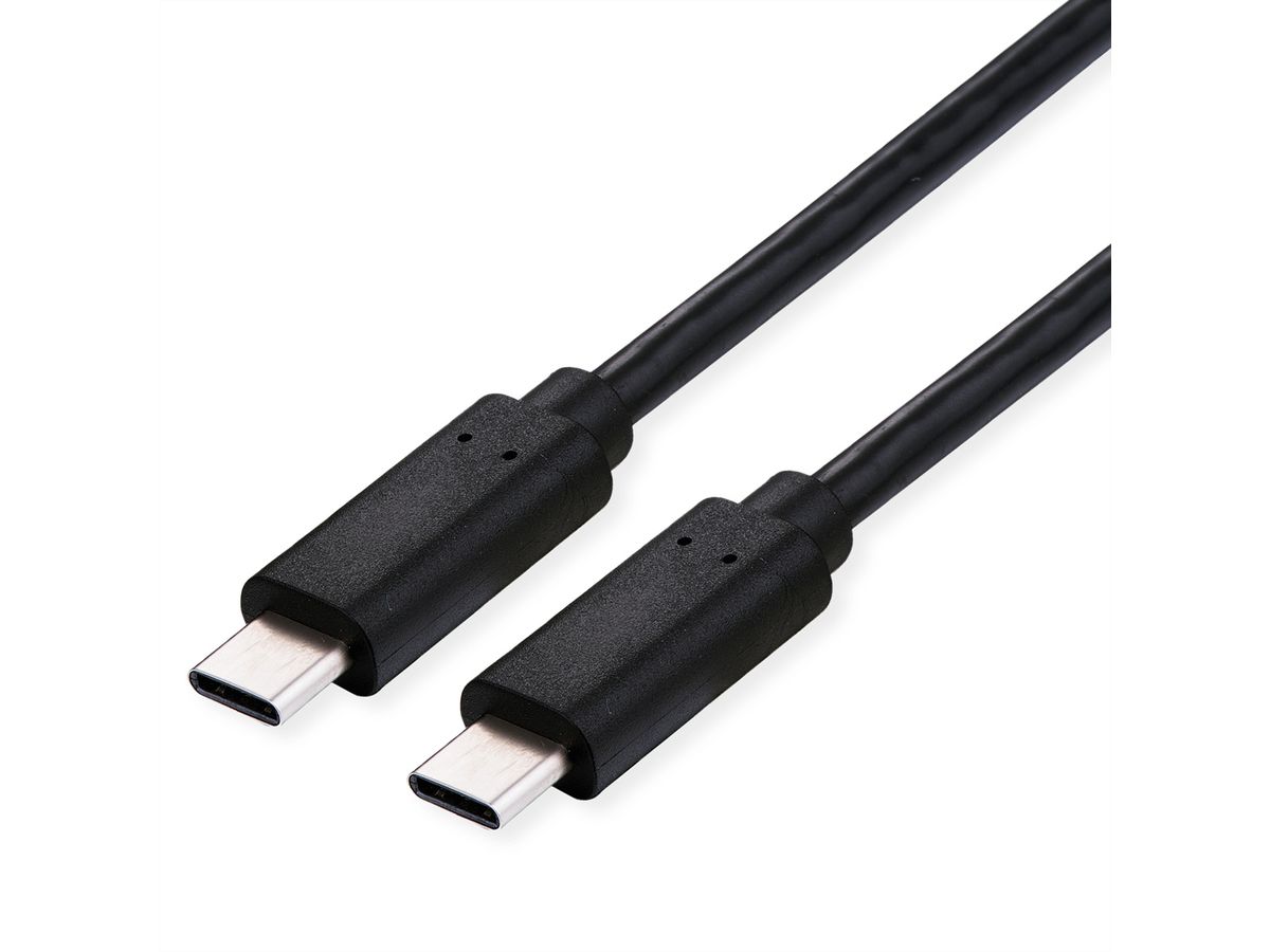 VALUE USB4 Gen3x2 Kabel, C–C, ST/ST, 40Gbit/s, 100W, schwarz, 0,8 m