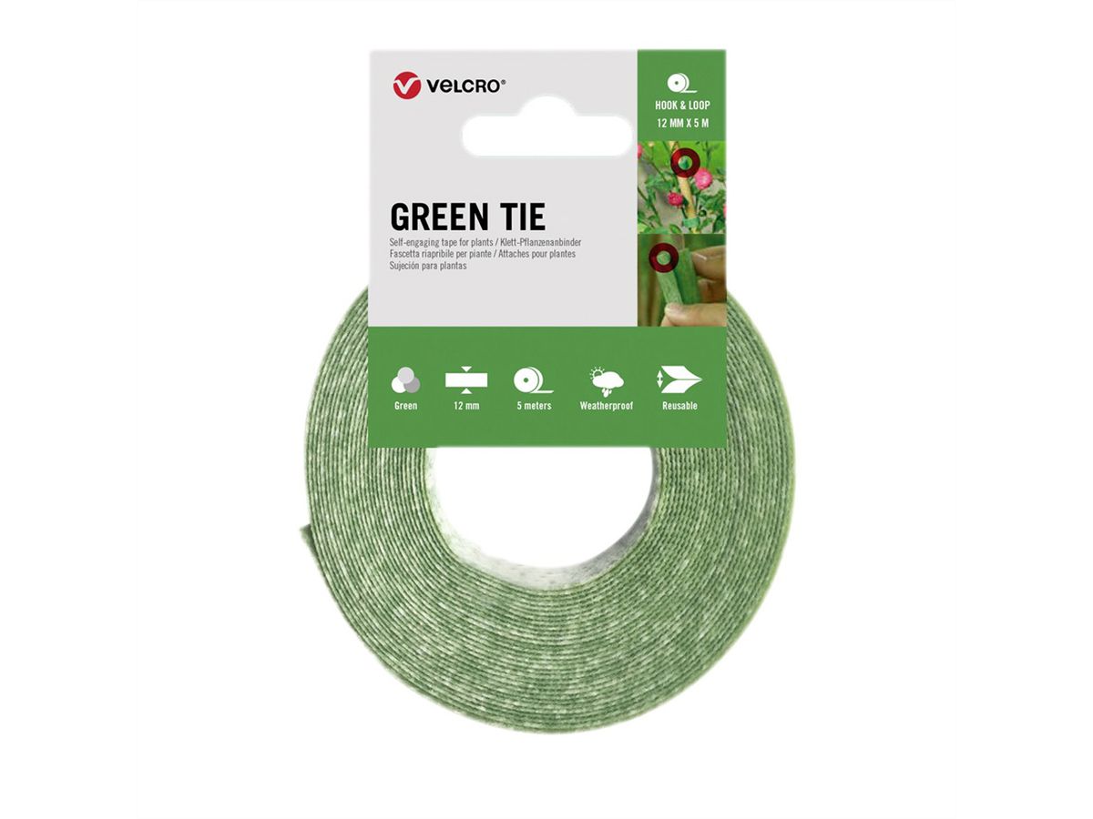 VELCRO® Green Tie 5m in sich selbst schließendes Band 12mm grün