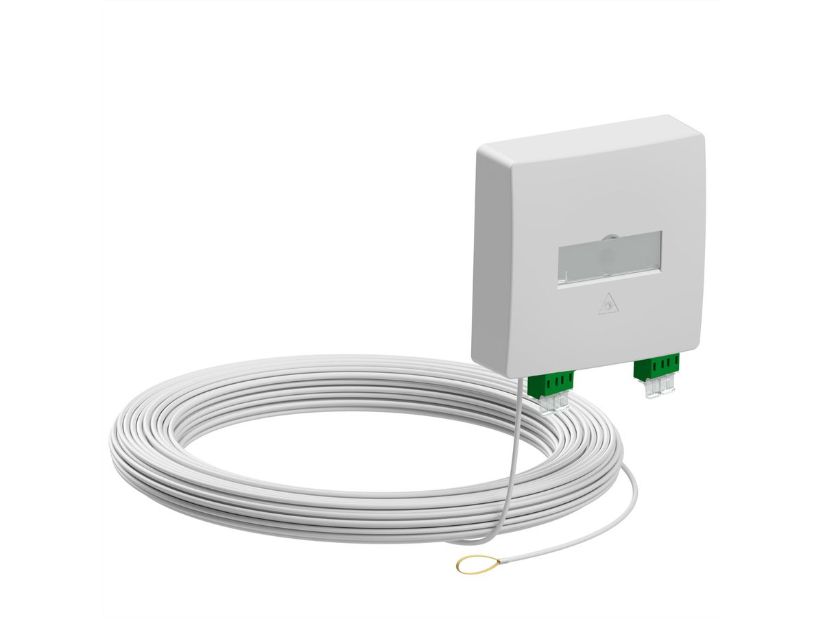 d.center® Gf-TA 42, vorkonfektioniert & terminiert, bestückt mit 2x LCD/APC Kupplung & 2x LC/APC-Duplex-Kabel, 15 m