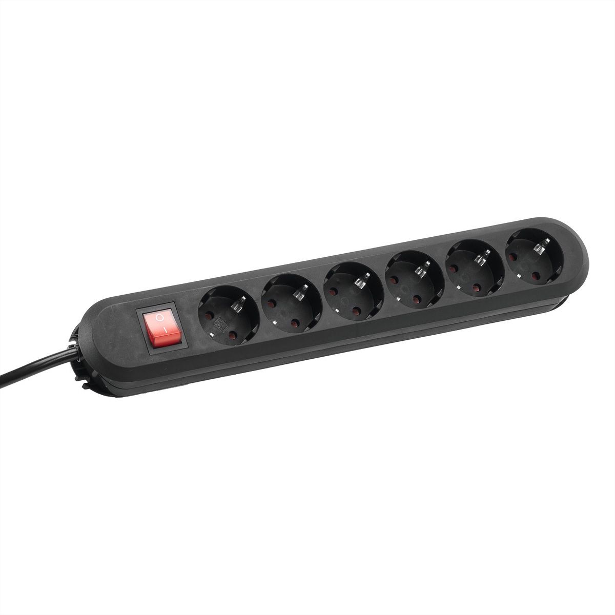 BACHMANN SMART Steckdosenleiste 6x Schutzkontakt, Schalter, schwarz, 5 m