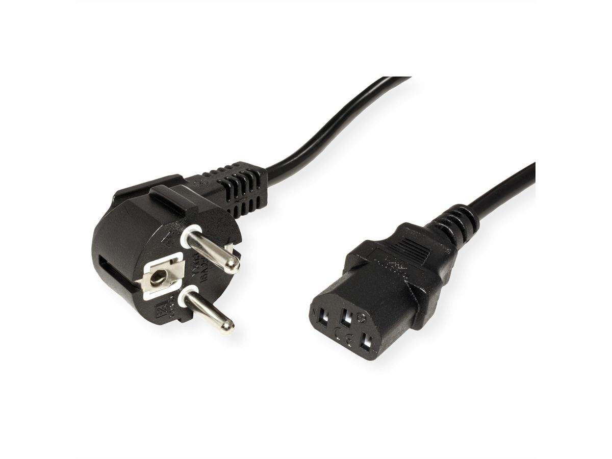 STANDARD Netzkabel, gerade IEC-Buchse, schwarz, 1,8 m