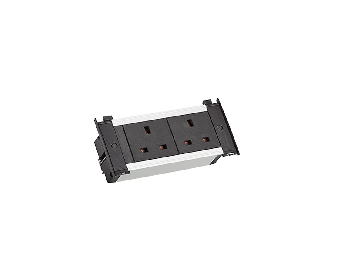 BACHMANN KAPSA XS 2xUK 13A schwarz, Strom 2,0m UK 13A United Kingdom