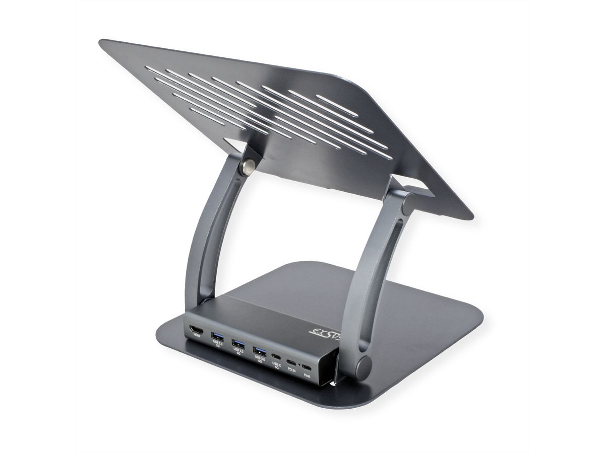 EXSYS EX-1224HM Laptopständer mit abnehmbarer 7 in 1 USB-C Dockingstation