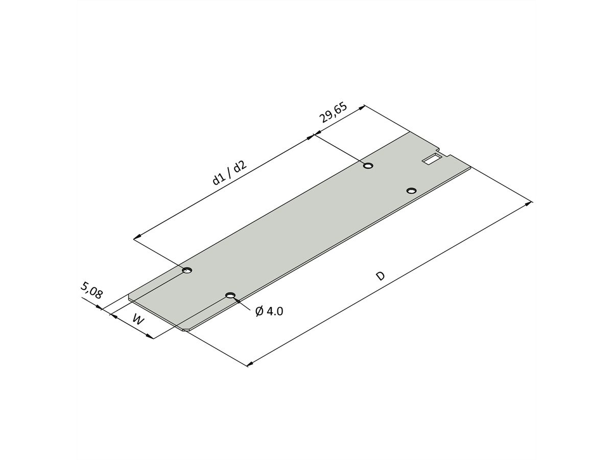 SCHROFF Deckblech für Kassetten - KAS DECKBLECH OP 10TE 227T