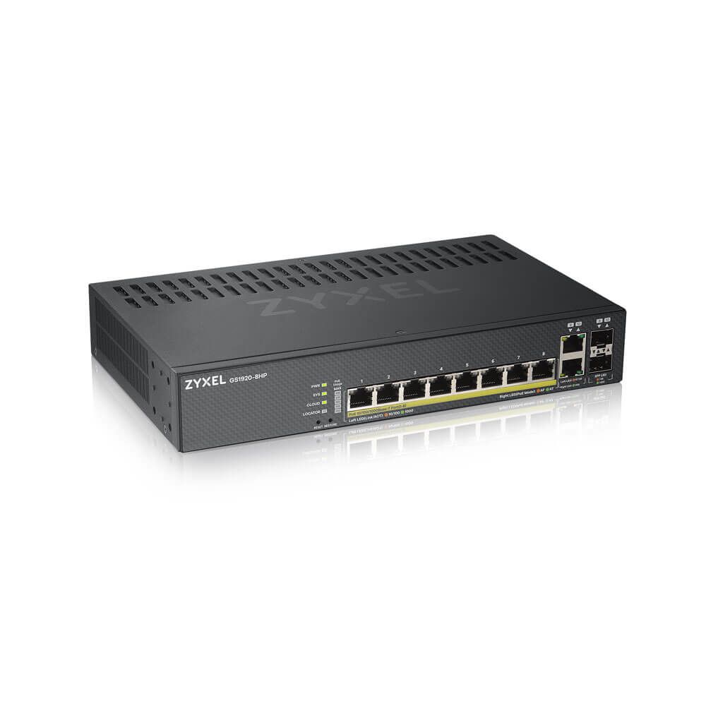 Zyxel GS1920-8HPV2 Managed Gigabit Ethernet (10/100/1000) Schwarz Power over Ethernet (PoE)