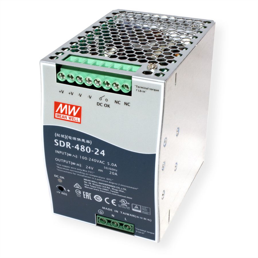 Mean Well SDR-480-24 Hutschienennetzteil 480W 24V DC