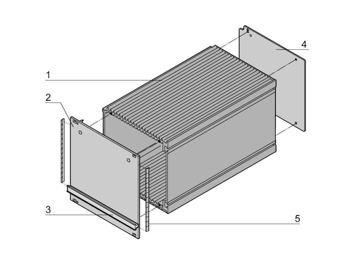 SCHROFF HF-Kassetten, 3 HE-Bausätze, Frontplatte geschirmt - HF-KASSETTE 3HE 28TE 227T