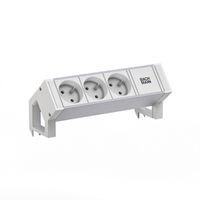 BACHMANN DESK2 ALU WHITE 3xUTE 0,2m GST18 RAL9010