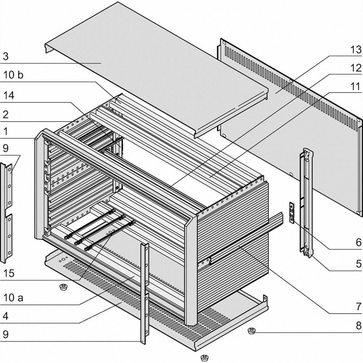 SCHROFF Komplettgehäuse, EMV-geschirmt - PROPAC PRO GEH.3HE 28TE 266T