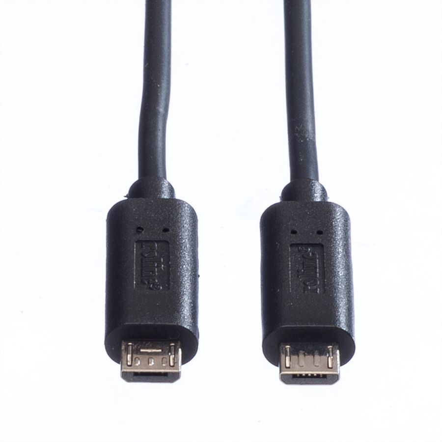 ROLINE USB 2.0 Ladekabel, Micro B - Micro B, ST/ST, schwarz, 0,3 m