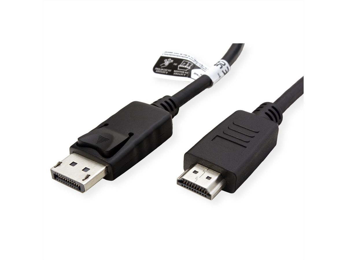 ROLINE RM DisplayPort Kabel DP - HDTV, ST/ST, schwarz, 2 m