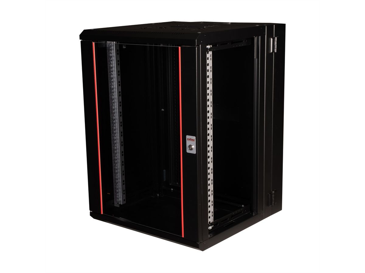 ROLINE 19-Zoll Wandgehäuse Pro 16 HE, 600x600 BxT zweiteilig schwenkbar schwarz
