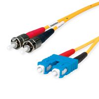 TELEGÄRTNER Duplex-Adapterkabel 9/125 OS2, 2x ST Stecker, 1x SC Duplex Stecker, gelb, 10 m