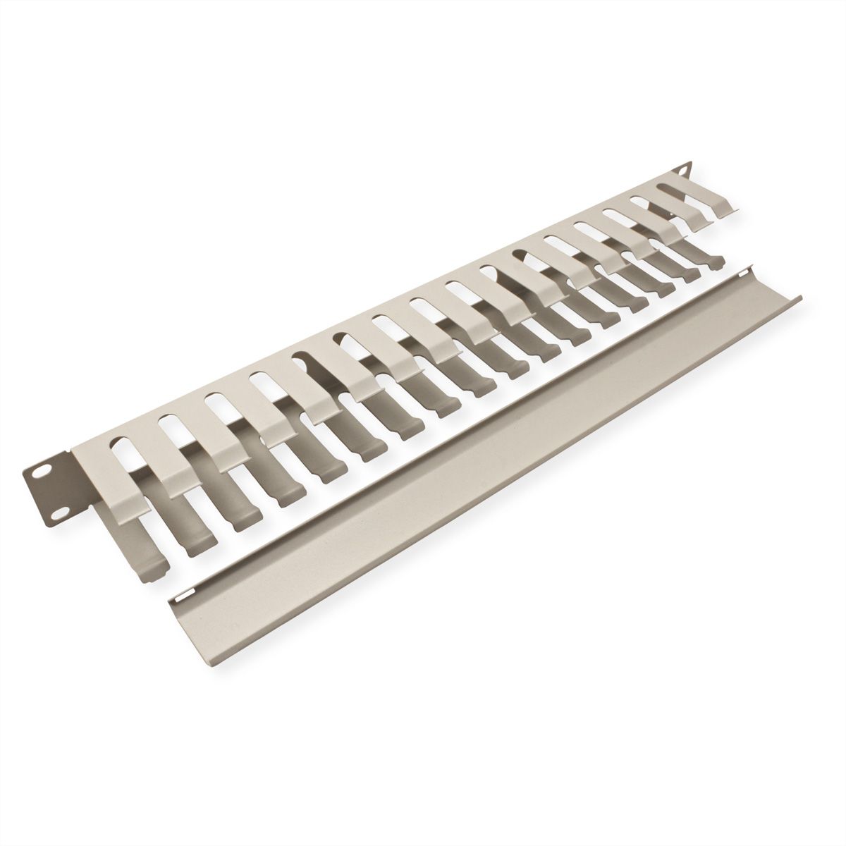 VALUE 19-Zoll-Frontplatte 1 HE mit Rangierkanal 40 x 60 mm, grau