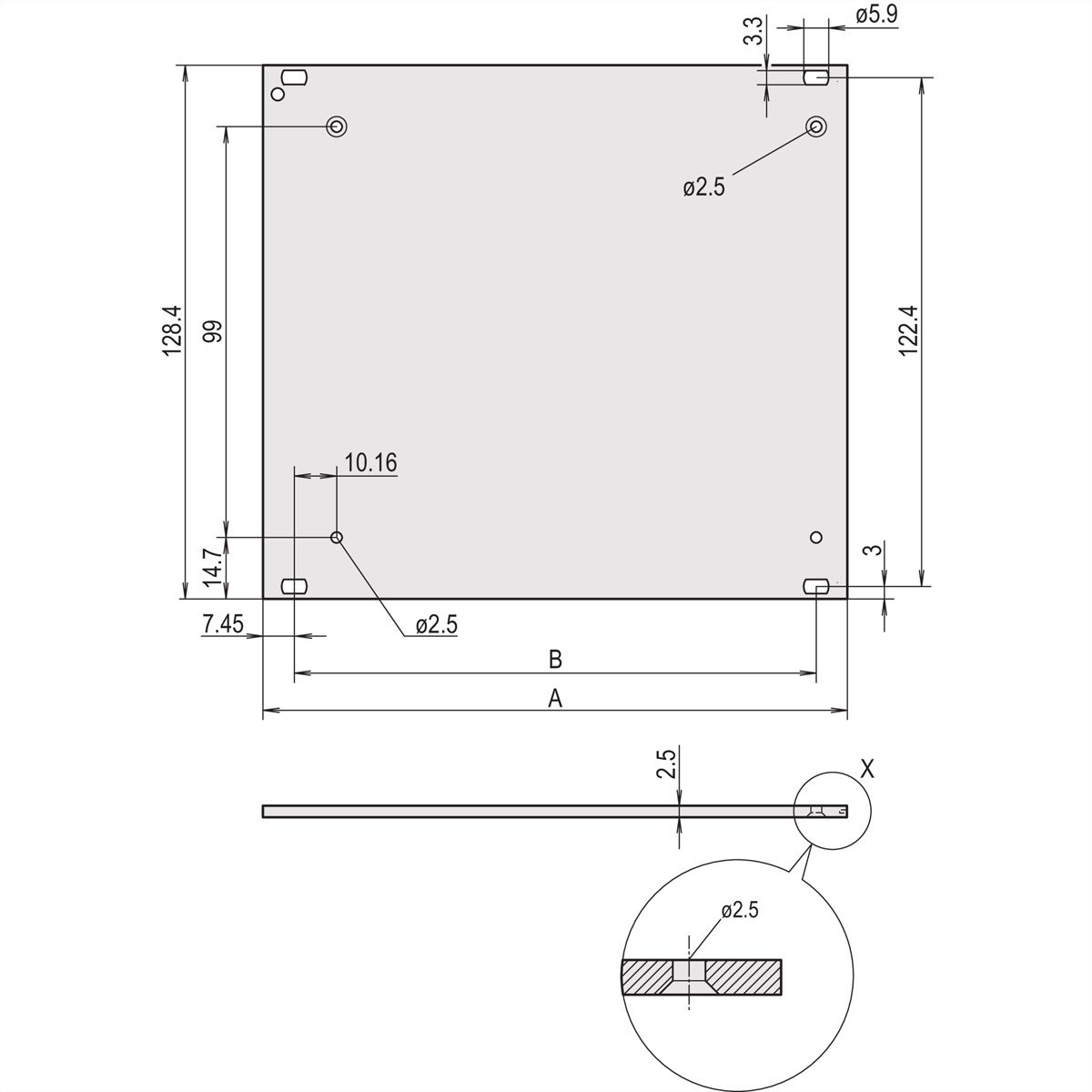 SCHROFF Frontplatte mit Griff - FRONTPLATTE M.GRIFF 3HE 12TE