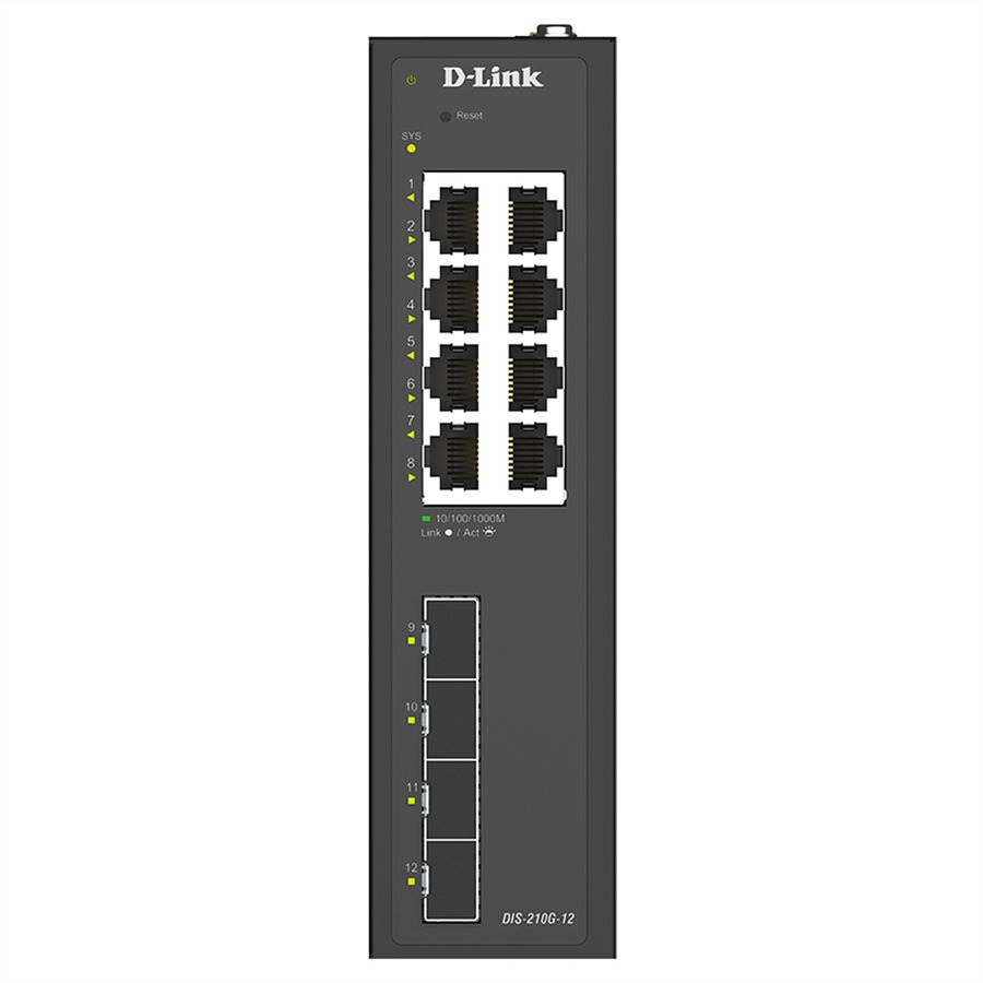 D-Link DIS-210G-12 12-Port Switch, Smart Managed Gigabit Industrial