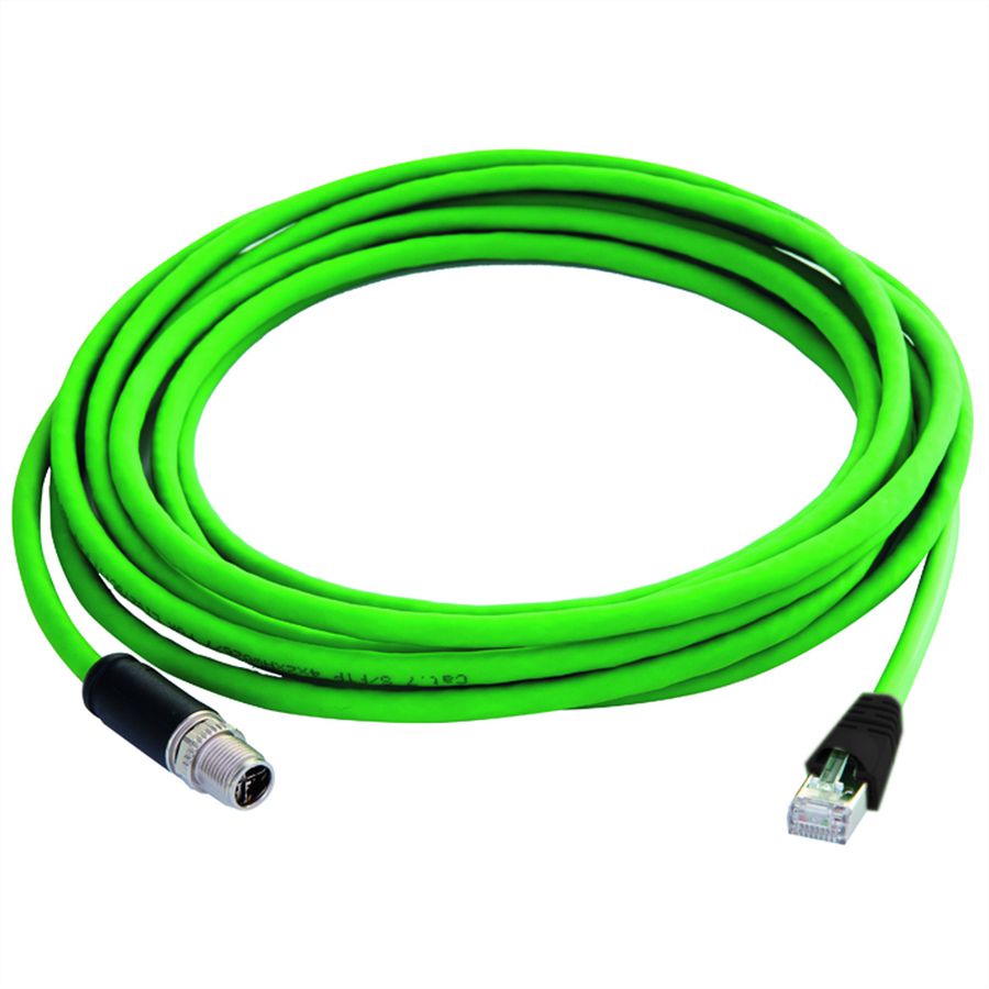TELEGÄRTNER STX M12x1-RJ45 VL X-kod. Cat.6A, CP01CP05B-SFTP2607C7-1PUR-A0200, 2 m