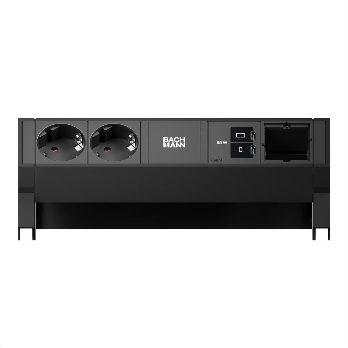 BACHMANN DESK2 2xCEE7/3 1xUSB C/C 65W, 1xCM L=0,2m RAL9005
