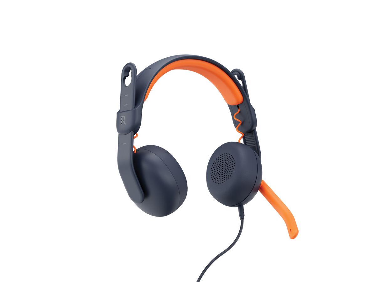 Logitech Zone Learn Kopfhörer Kabelgebunden Kopfband Ausbildung Blau, Orange