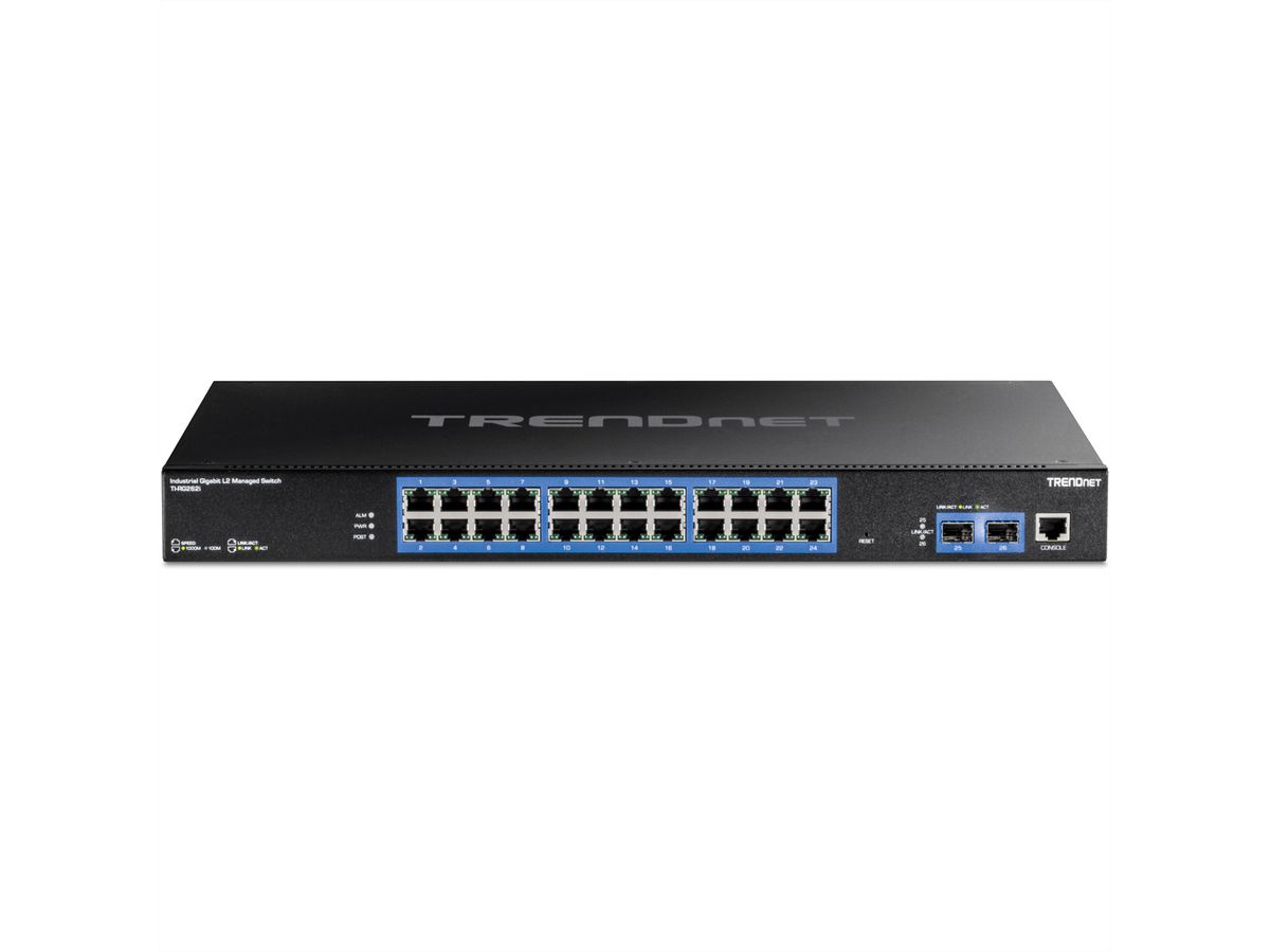 TRENDnet TI-RG262i Rackmount Switch, 26-Port Industrial Gigabit L2 Managed