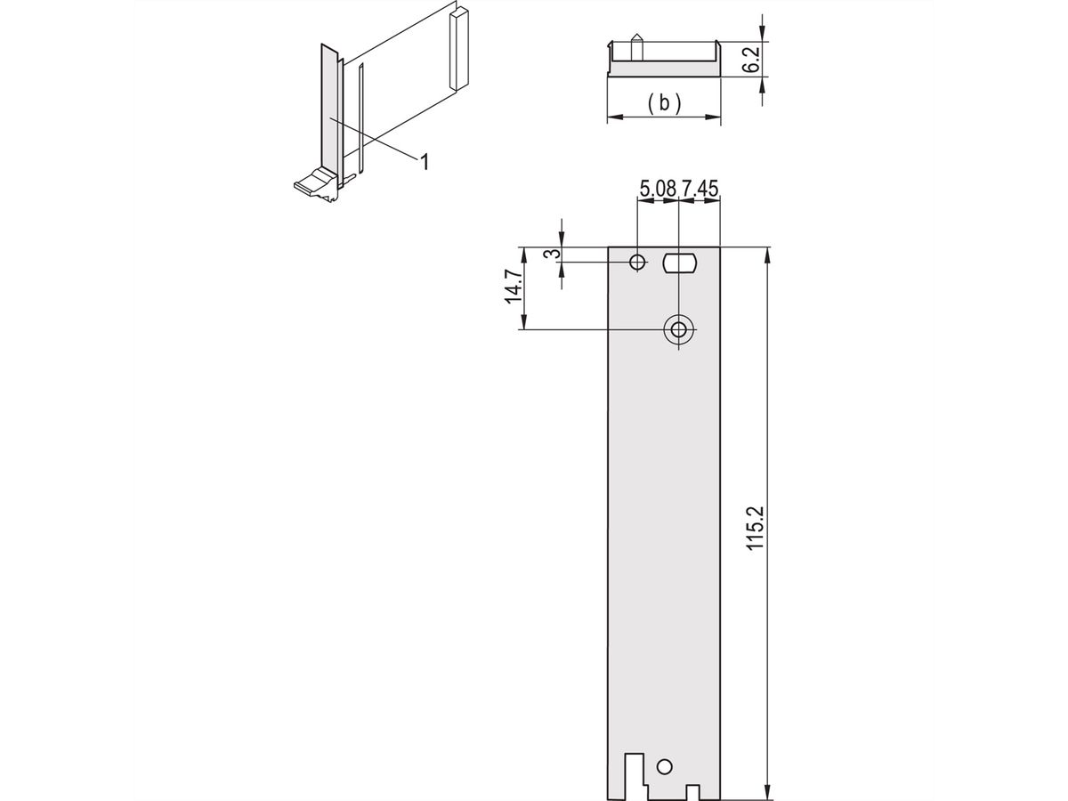 SCHROFF Frontplatte für 3-HE-Rear-I/O - RUECKPROFIL I/O 3HE 8TE