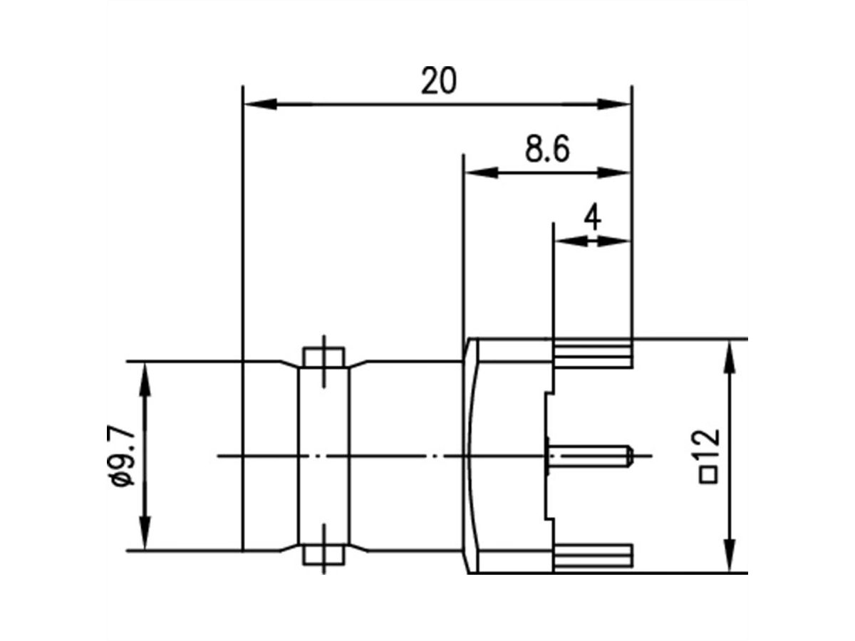 TELEGÄRTNER BNC-Buchse 50 Ohm für gedruckte Schaltungen