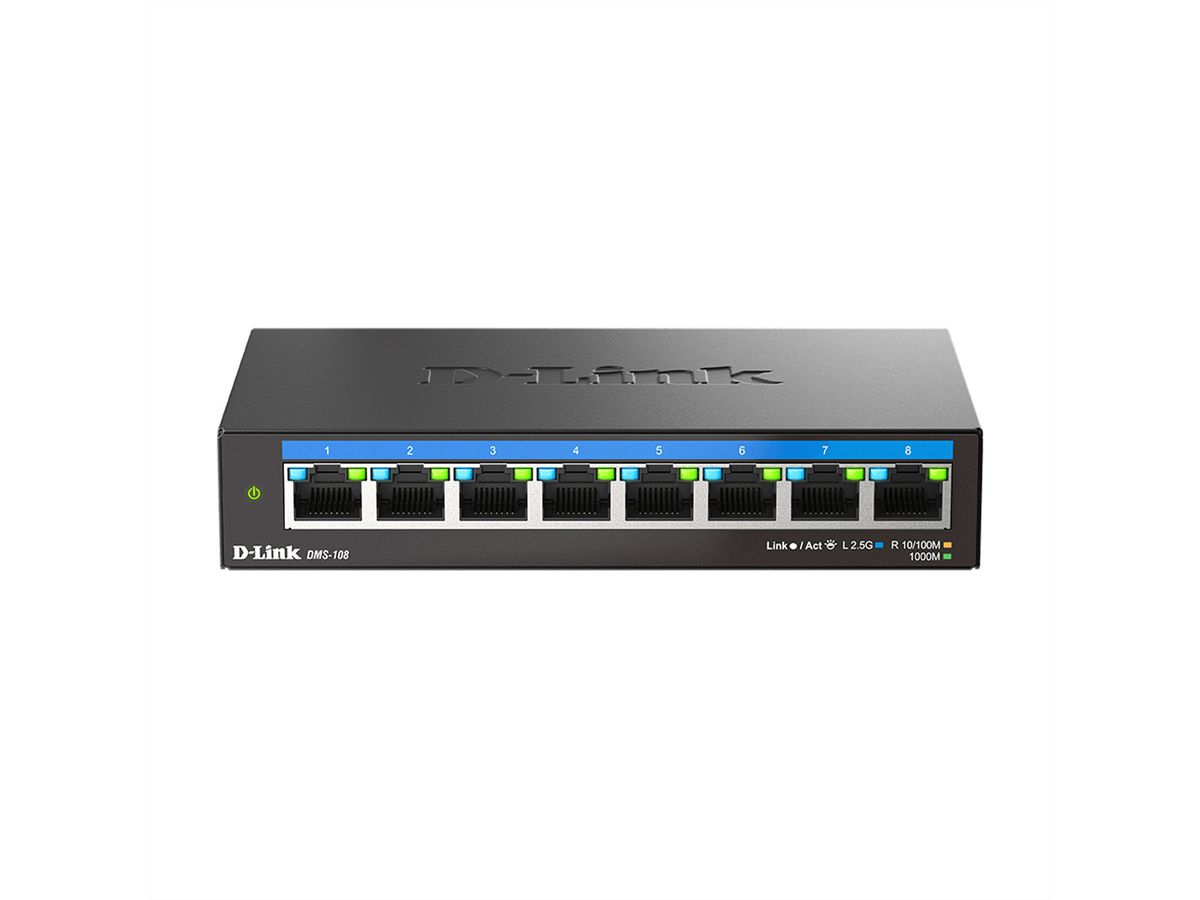 D-LINK DMS-108/E 8-Port Switch, Multi-Gigabit Unmanaged