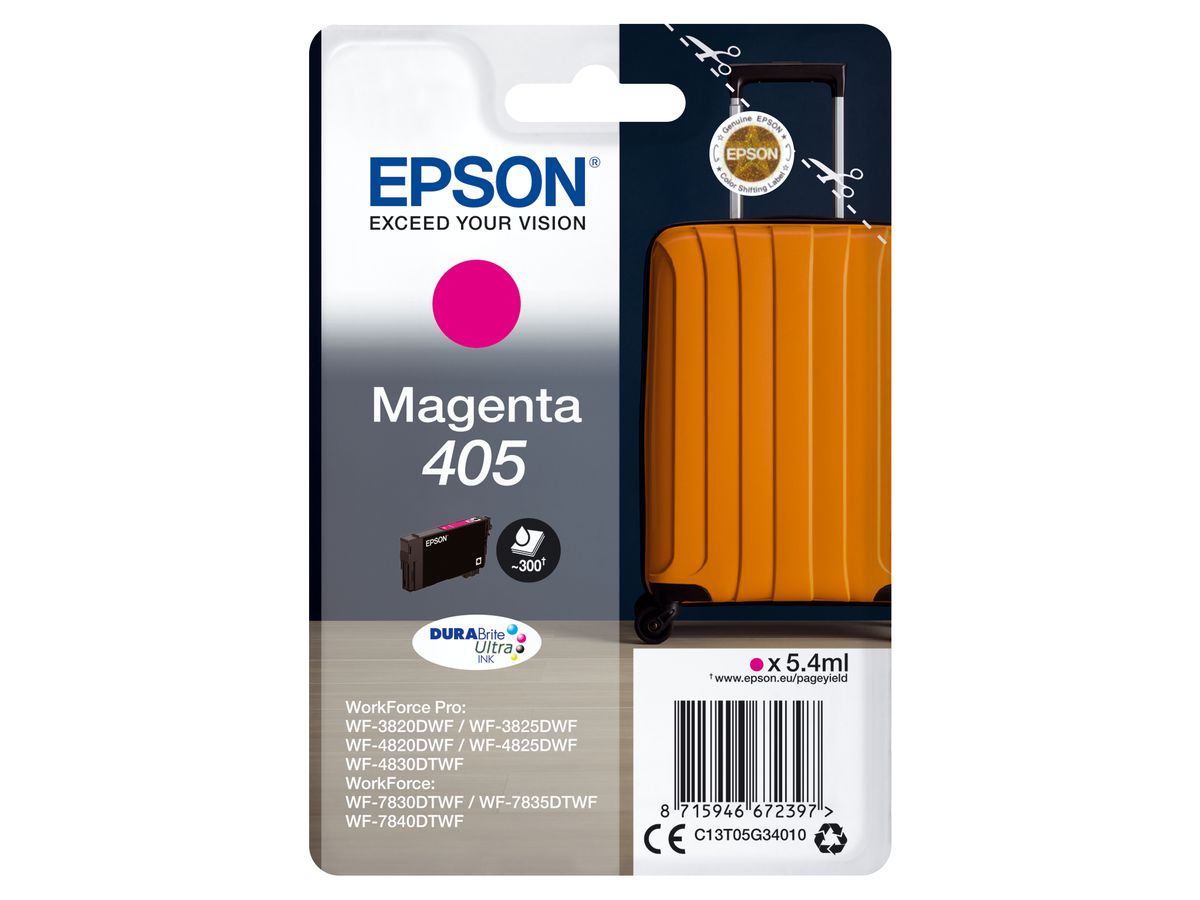 Epson Singlepack Magenta 405 DURABrite Ultra Ink