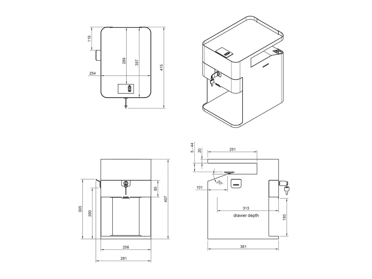 DATAFLEX Bento® desktop locker, 500, weiß