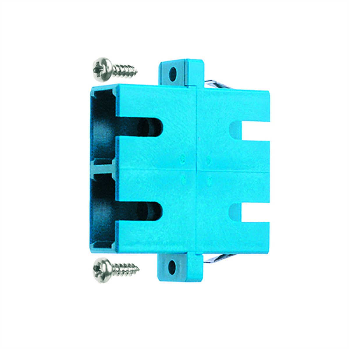 TELEGÄRTNER SC Duplex Kupplung, Multimode, Keramikhülse, Kunststoffgehäuse, türkis