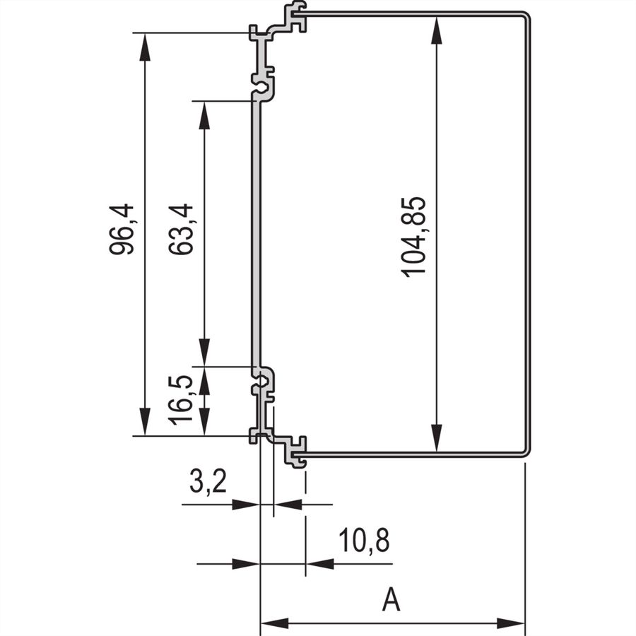 SCHROFF Kassetten PRO mit Haube, 3 HE, Frontplatte geschirmt (Textildichtung) - KAS M.HAUBE EMV 3HE 10TE 167T
