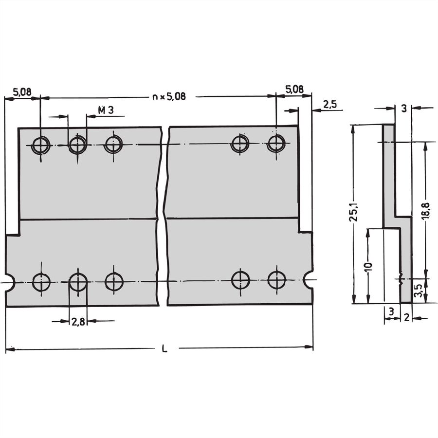 SCHROFF Z-Schiene für Steckverbinder nach DIN 41617, 31-polig (DIN 41617) - Z-SCHIENE 60TE F.DIN41617