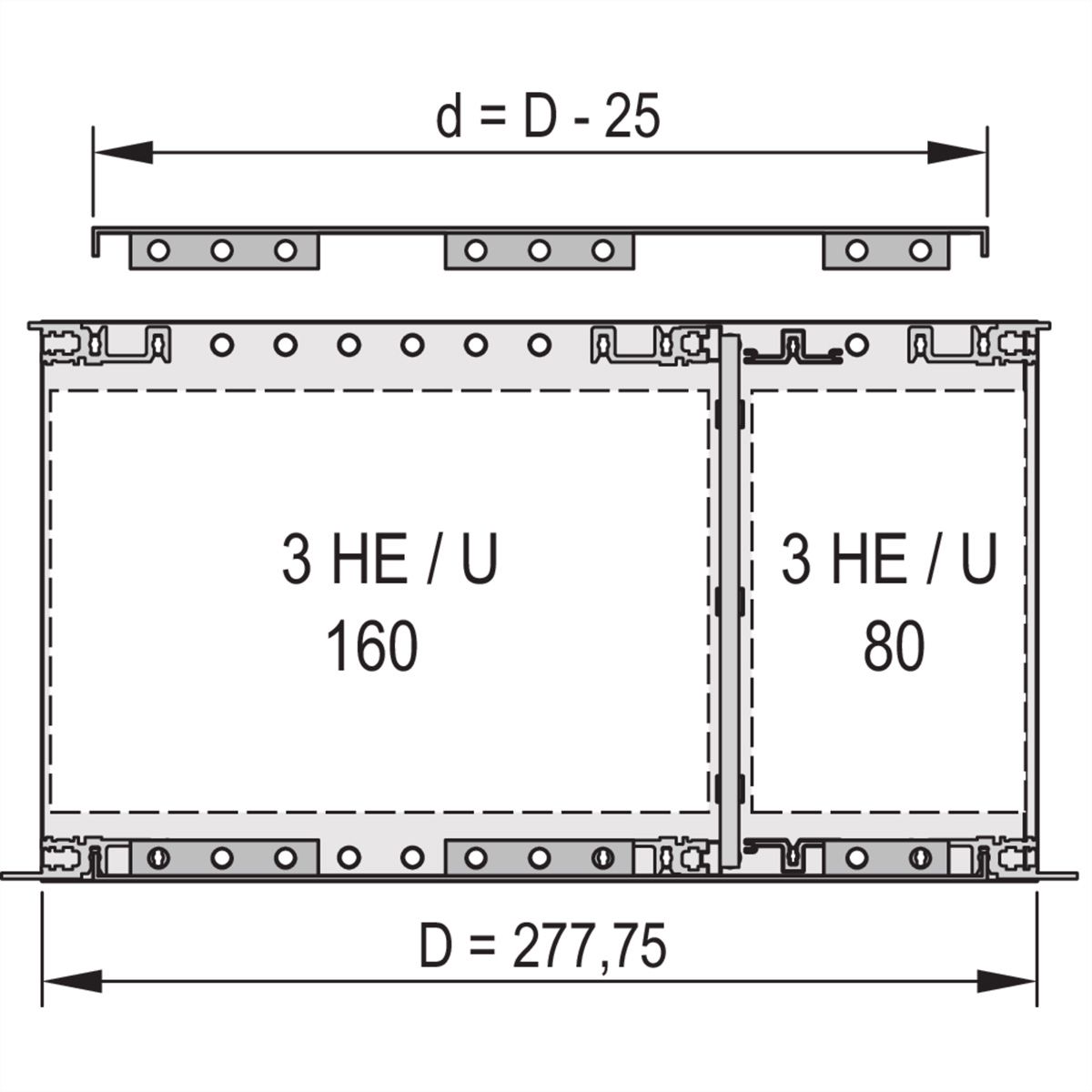 SCHROFF Abdeckblech für Anschraubung an die Seitenwand, 277,75 mm tief (VME64x) - ABDECKBL.EMC 42TE 277.75T 2ST