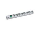 BACHMANN 19"-Steckdosenleiste 1HE 8xUTE 1xSchalter, Aluminium