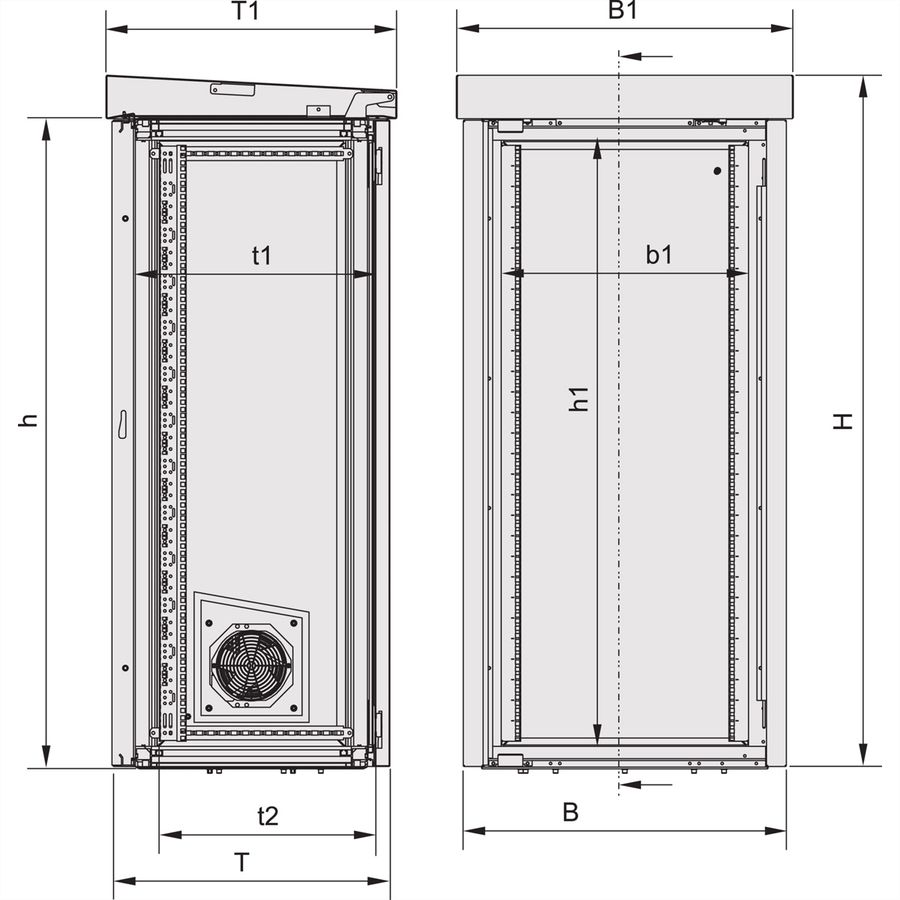 SCHROFF Modular VENT - OD MODUL.25HE 1300W 600T BEL.
