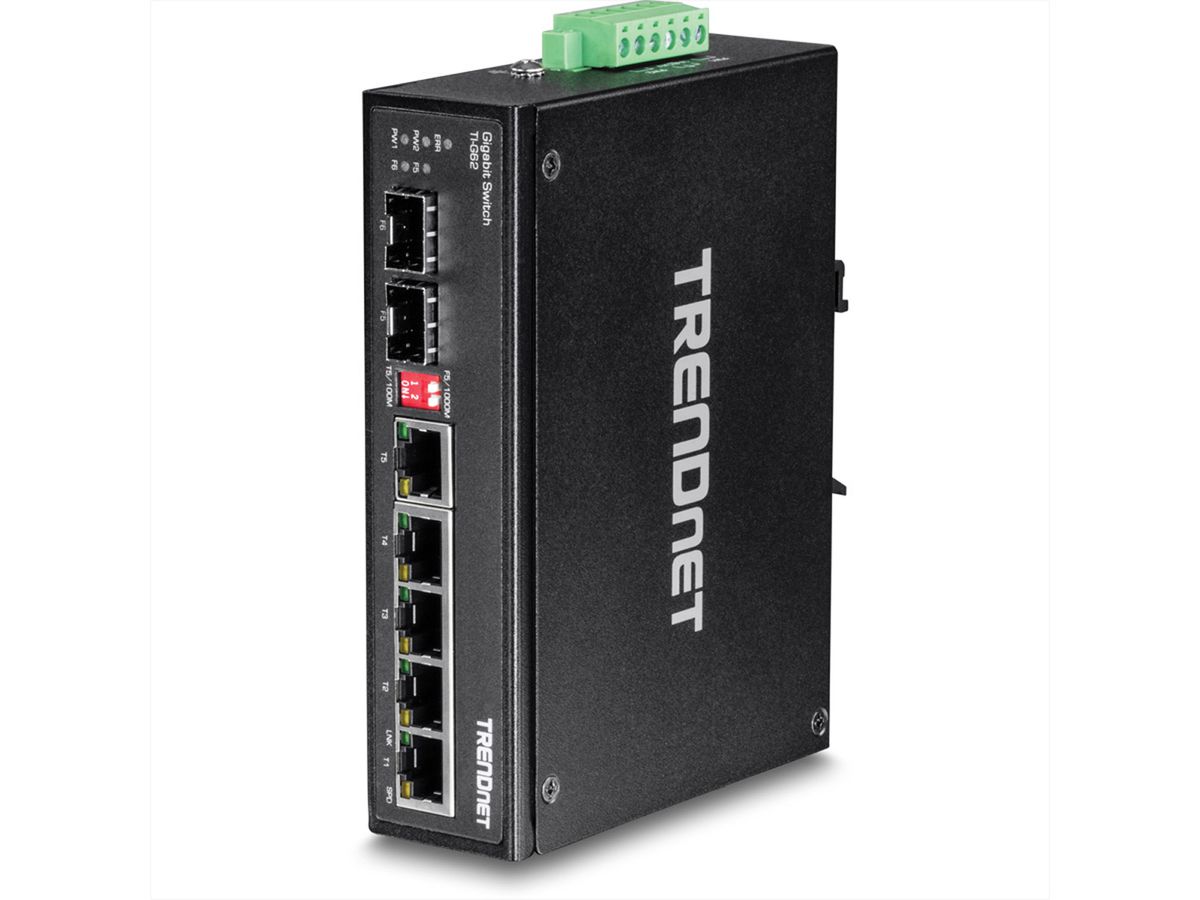 TRENDnet TI-G62 6-Port Gehärteter Industrieller Gigabit DIN-Rail Switch