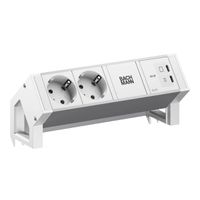 BACHMANN DESK2 ALU WHITE 2xCEE7/3, 1xUSB C/C 45W L=0,2m RAL9010