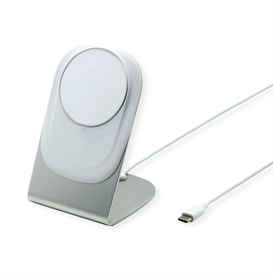 ROLINE Magnet-Induktions-Ladegerät mit Standfuß für Mobilgeräte, 15W