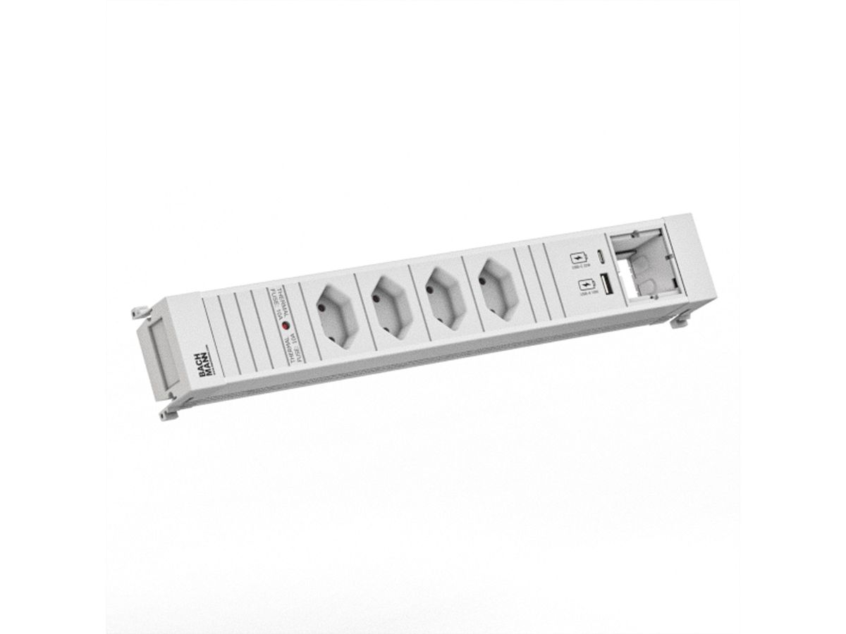 BACHMANN POWER FRAME 4xCH 0° 1xCM 1xUSB A/C 22W 0,2m GST18